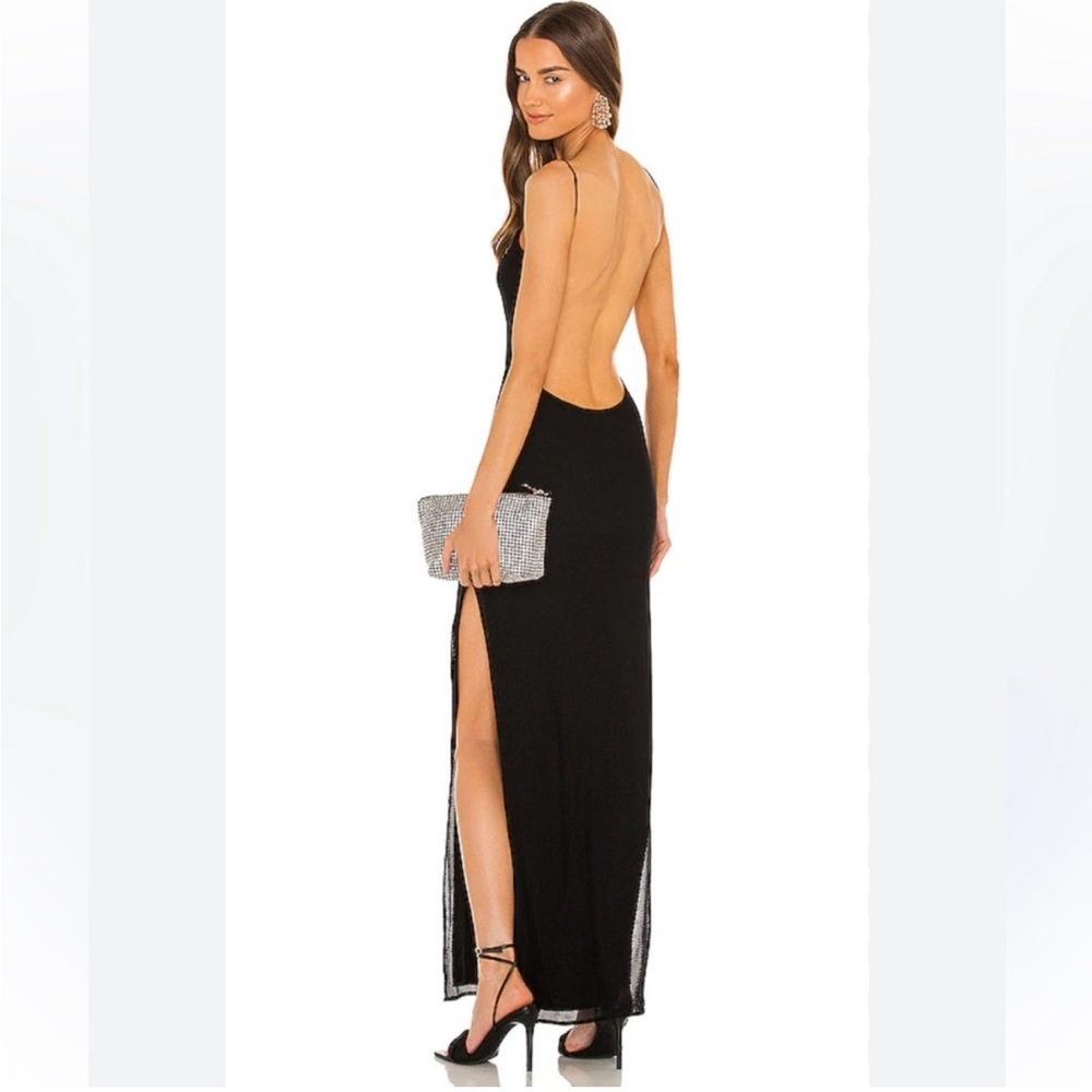 Michael Costello Black nolan maxi dress